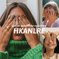 Thumbnail for Hkanlre Bling Coffin Press on Nails Fake Nails Tips Full Cover Medium False Gradient Nails for Women and Girls 24PCS (Coffin pink)