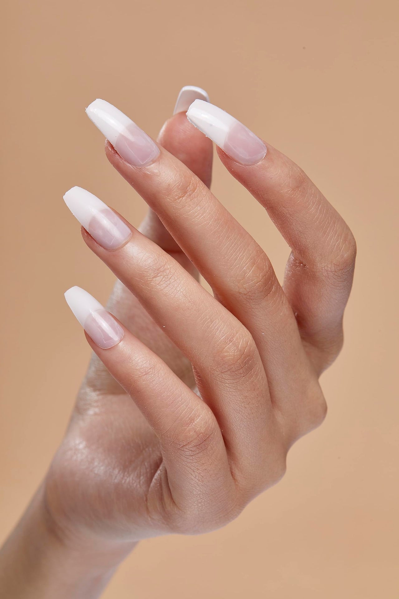 Kiss Salon Acrylic French Manicure Set, gel nail wraps – french long – CrazyGels