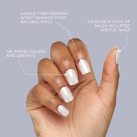 Thumbnail for KISS Gel Fantasy, Press On Nails, Nail glue included, 'Temporary Feels', Gray, Short Size, Squoval Shape, Includes 28 Nails, 2g Glue, 1 Manicure Stick, 1 Mini file