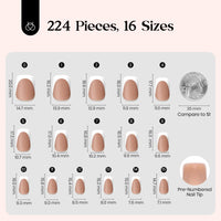 Thumbnail for Beetles French Tips Press On Nails: gel nail wraps – french long – CrazyGels