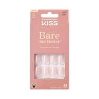 Thumbnail for KISS Bare but Better Press On Nails, Glossy Pink, Short Length, Square Shape, 28 Fake Nails, Pink Gel Nail Glue Net Wt. 2g (0.07 Oz.), Mini Nail File, & Manicure Stick | Premium Nail Wraps - Premium Nail Wraps, Salon-Quality, Easy Application