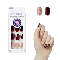 Thumbnail for KISS imPRESS No Glue Mani Press On Nails, Design, 'No Other', Red, Short Size, Squoval Shape, Includes 30 Nails, Prep Pad, Instructions Sheet, 1 Manicure Stick, 1 Mini File | Premium Nail Wraps - Premium Nail Wraps, Salon-Quality, Easy Application