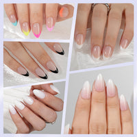 Thumbnail for 6 Packs Press On Nails Almond, Misssix French Tip Press On Nails Short, Reusable Glue On Nails, Gel Fake Nails for Women, Stick On Nails Kit 15 Sizes-6 styles in total