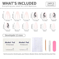Thumbnail for Mivota Butterfly Press On Nails Almond Shape, Nude Fake Nails with Butterfly Cat Eye Gray Ombre Design, Glossy Gel Finish Acrylic Nails Kit for Women, Natural Reusable Glue-On Nails Set, 24 Pcs | Premium Nail Wraps