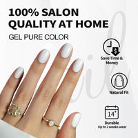 Thumbnail for SHANGMENG White Press on Nails Short - Soft Gel Square Press on Nails for Women Gift, Fit Perfectly & Natural Stick on Nails with Glue in 16 Sizes - 32 Reusable Fake Nails, Classic White