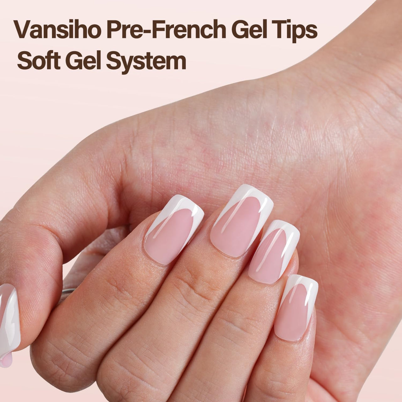 Vansiho Deep French Gel Nail Tips, gel nail wraps – french long – CrazyGels