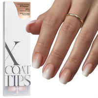 Thumbnail for BTArtboxnails XCOATTIPS Ombre Nails - Extra Short Square Press on Nails, 150Pcs 15 Sizes Nude Square Nails Peach, Soft Gel Nails False Nail, Soak Off Acrylic Fake Nails Extensions