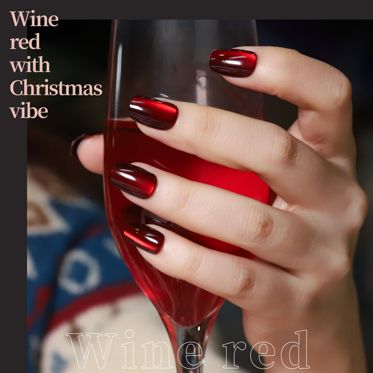 FANDAMEI Cat Eye Press On Nails, 6 Colors Press On Nails Short Square, Natural Fake Nails Fine Diamond Shine, Glossy Ombre, Cat Eye Press on Nails for Women with Salon Quality, Press on Nails Kit