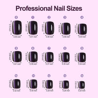 Thumbnail for 150Pcs Cat Eye Press on Nails Short Square, Plauva Soft Gel Fake Nails, Glossy Glitter Cat Eye Nail Tips for Women and Girls Stick On Nails in 15 Sizes