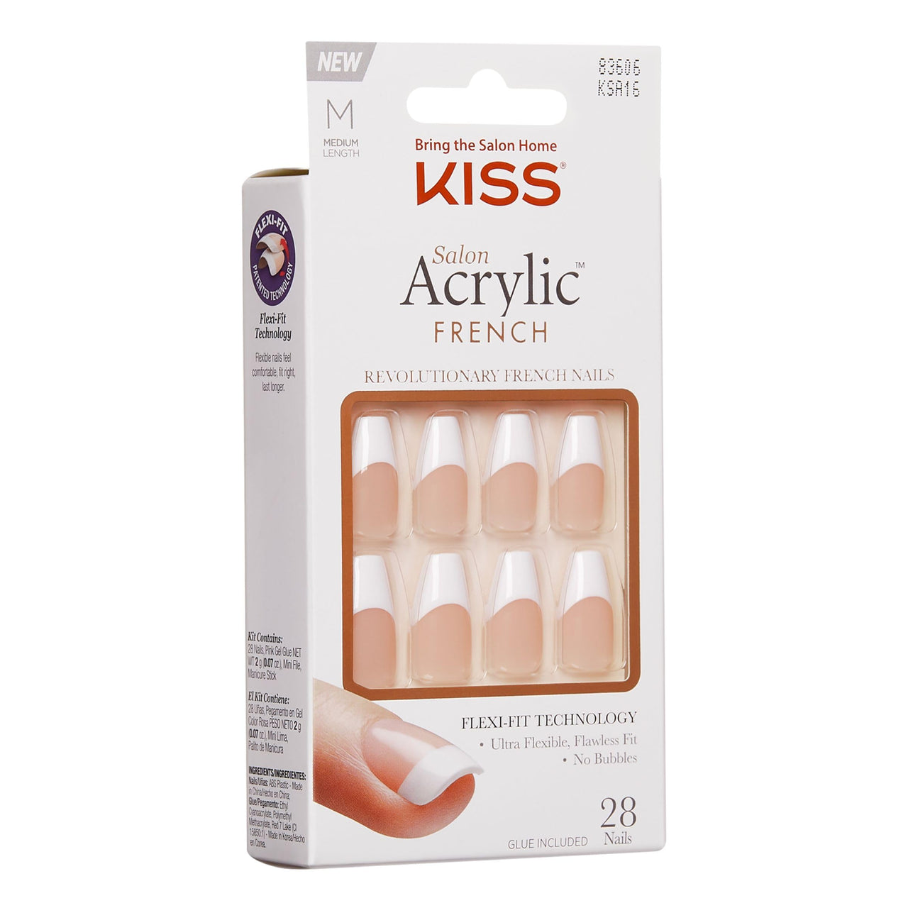 Kiss Salon Acrylic French Nail Manicure gel nail wraps – french long – CrazyGels