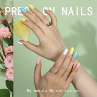 Thumbnail for FANDAMEI 24 Colors Press on Nails Square, 24 Packs 576PCS Press on Nails Medium Glossy, Lightweight Natural Fake Nails Full Cover, False Nails with Glue, Short Square Acrylic Press on Nails