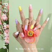 Thumbnail for FANDAMEI 24 Colors Press on Nails Square, 24 Packs 576PCS Press on Nails Medium Glossy, Lightweight Natural Fake Nails Full Cover, False Nails with Glue, Short Square Acrylic Press on Nails
