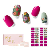 Thumbnail for Nailog Semi Cured Gel Nail Strips 34 pcs| Long Lasting Nail Polish Sticker Wraps with Glossy Gel Finish, Retro Jungle