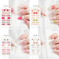 Thumbnail for 14 Sheets Spring Nail Nail Wraps Nail Nail Wraps Semi Cured Gel Strips Supplies Flowers Decals With File Full Wrap Polish Nail Nail Wraps for Women Girls DIY Decorations