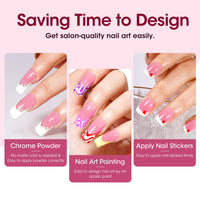 Thumbnail for Gellen French Tip Press on Nails - 150 pcs Pink Square Short Press on Nails Soft Gel Nail Tips, 3 in 1 Pre-french French Tips 15 Sizes Fake Nails, No Need to File Full Cover Tips, No Nail Glue