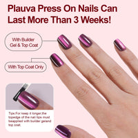 Thumbnail for 150Pcs Cat Eye Press on Nails Short Square, Plauva Soft Gel Fake Nails, Glossy Glitter Cat Eye Nail Tips for Women and Girls Stick On Nails in 15 Sizes