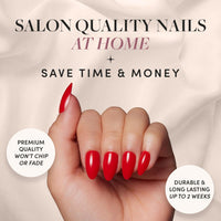 Thumbnail for Glamnetic Press On Nails - Fiery Red | Opaque Bright Red Short Almond Fake Nails, Reusable | 15 Sizes - 30 Nail Kit