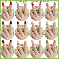 Thumbnail for FANDAMEI 24 Colors Press on Nails Square, 24 Packs 576PCS Press on Nails Medium Glossy, Lightweight Natural Fake Nails Full Cover, False Nails with Glue, Short Square Acrylic Press on Nails
