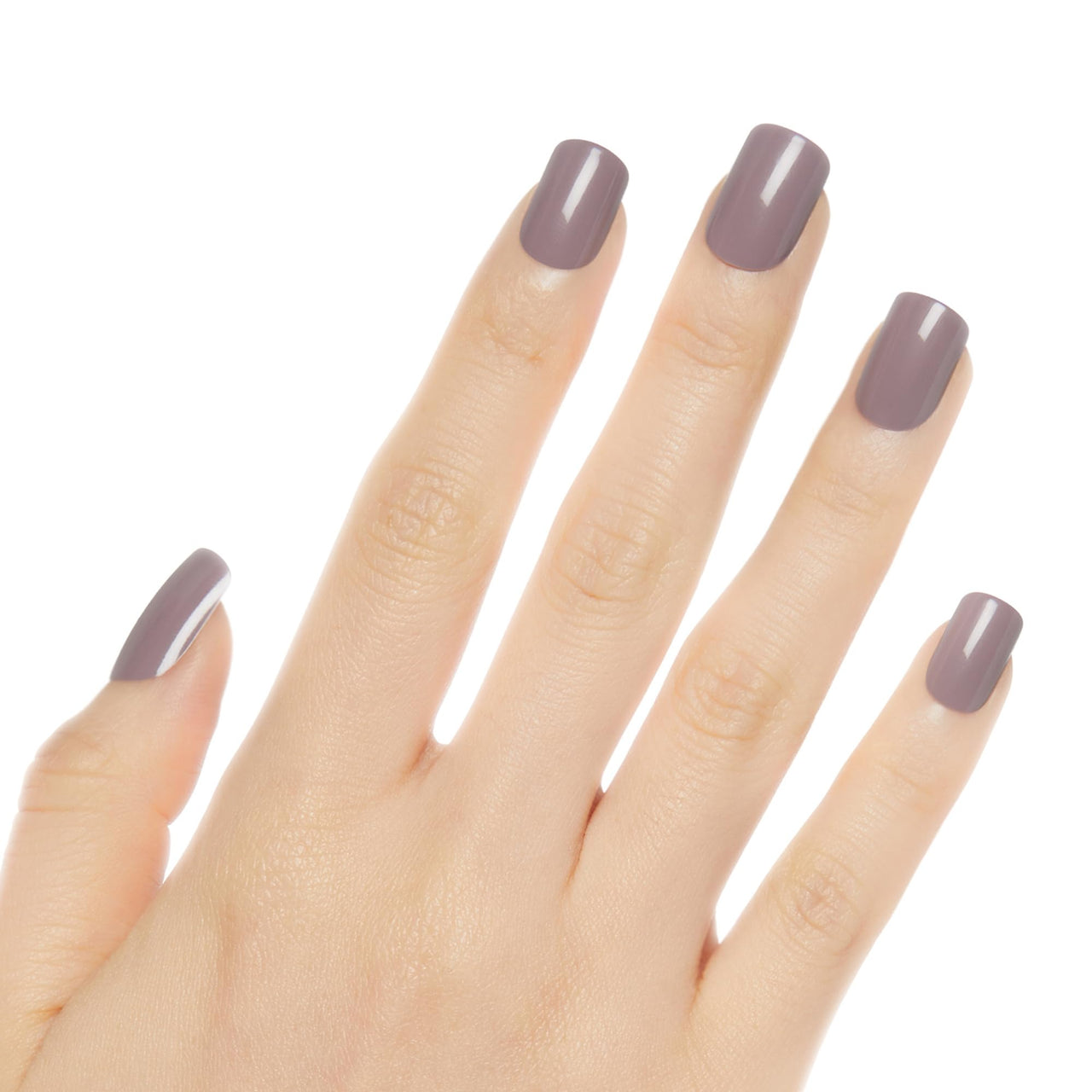 KISS Gel Fantasy, Press On Nails, Nail glue included, 'Temporary Feels', Gray, Short Size, Squoval Shape, Includes 28 Nails, 2g Glue, 1 Manicure Stick, 1 Mini file