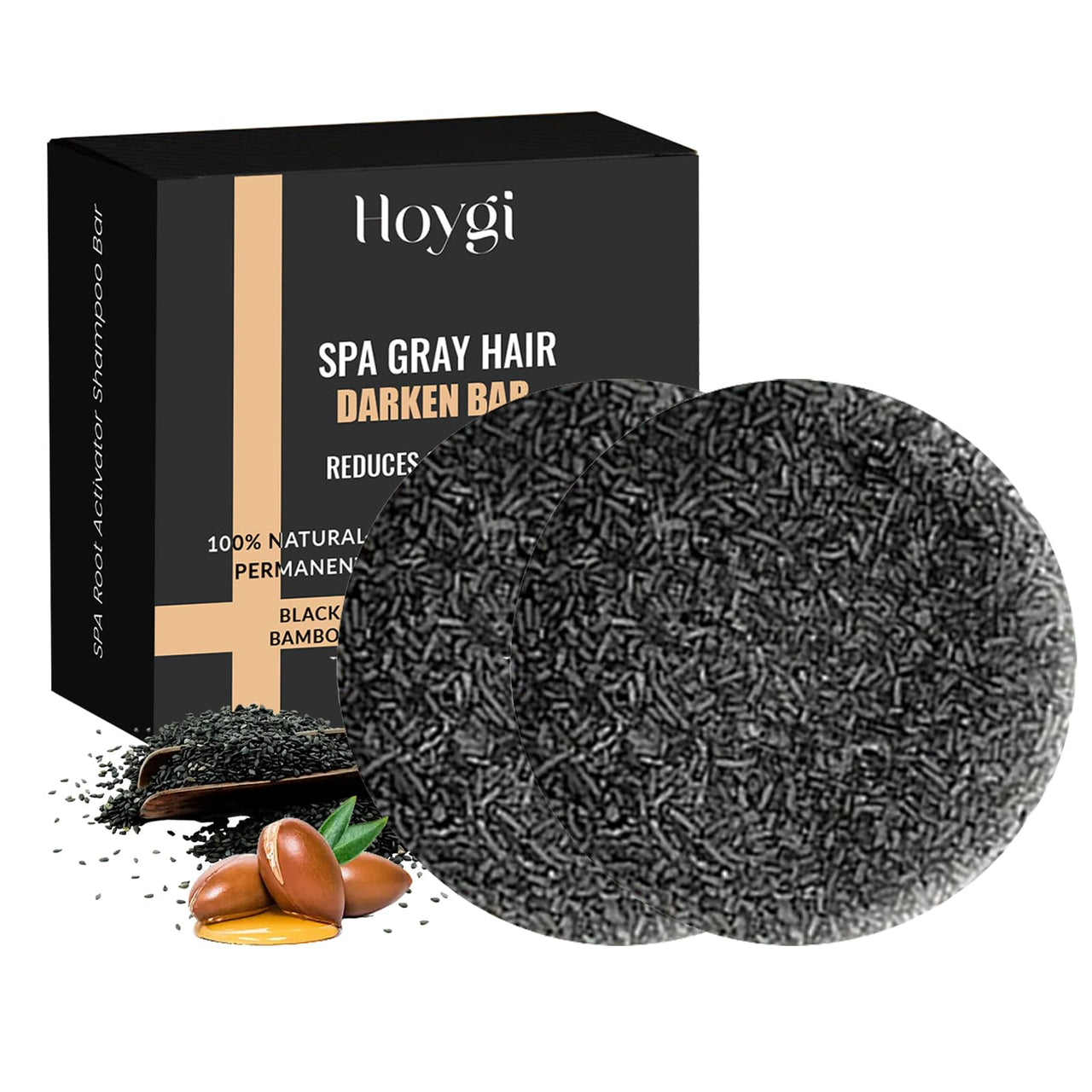 HOYGI Root Activator Shampoo Bar, Gray Hair Reverse Bar for Men and Women Hair Care,1.94 Oz/Pcs, 2 Pack
