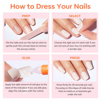 Thumbnail for Modelones Black French Tip Press on Nails Short, Square Fake Nails, Reusable Nail Kit with Nail Glue Adhesive Tabs Mini Nail File, Nails Press Ons 32Pcs 16Sizes, Women Girl Gift | Premium Nail Wraps