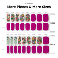 Thumbnail for Nailog Semi Cured Gel Nail Strips 34 pcs| Long Lasting Nail Polish Sticker Wraps with Glossy Gel Finish, Retro Jungle