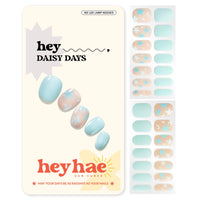 Thumbnail for Heyhae Semi Cured Gel Nail Strips | No LED Lamp Needed | Spring, Marble, Pink | Easy Apply & Remove, Salon Quality | Includes 28 Strips, 1 Prep Pads, Nail File & Wooden stick - Hey, Daisy Days