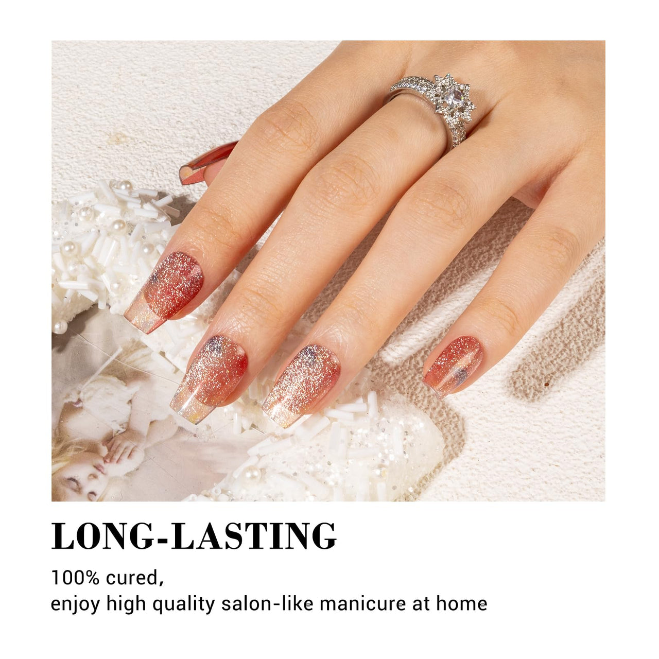 MelodySusie Semi Cured Gel Nail Strips (Red Painting) and MelodySusie Semi Cured Gel Nail Strips (Christmas Vibe) – Premium Nail Wrap Set
