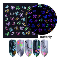 Thumbnail for 30 Sheets Black Nail Nail Nail Wraps and 24 Sheets Fluorescent Nail Nail Nail Wraps