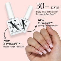 Thumbnail for SXC Cosmetics French Tip Press On Nails - Skin Tone Nude and Color Series, Medium Square X-Pro Tips Starter Kit ST117KIT
