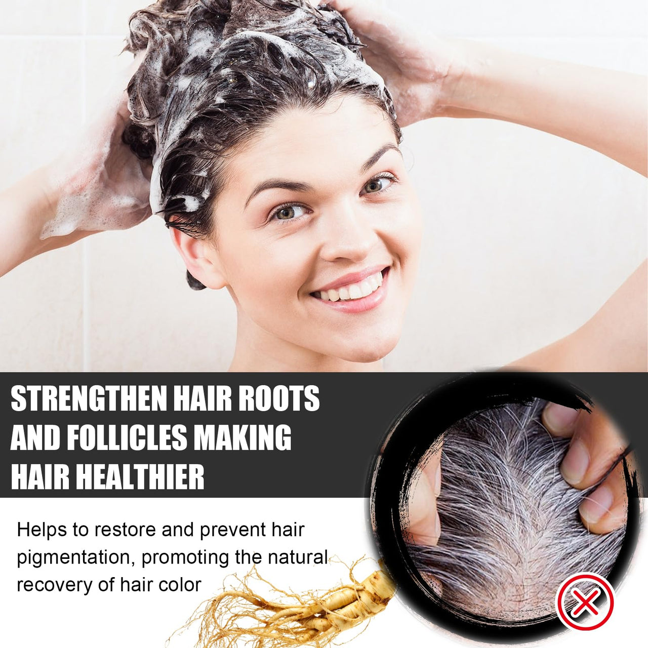 HOYGI Root Activator Shampoo Bar, Gray Hair Reverse Bar for Men and Women Hair Care,1.94 Oz/Pcs, 2 Pack