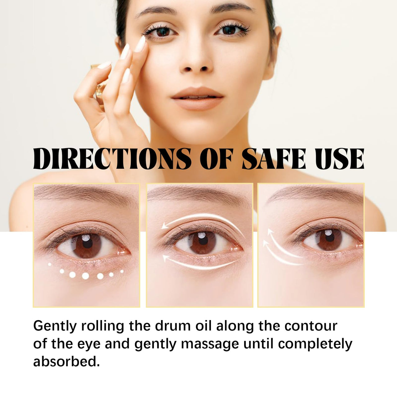 Eye Roller for Puffy Eyes, Castor Oil and Frankincense Eye Roller for Dark Circles, and Wrinkles, Anti Aging Eye Serum Cream, Glass Bottle, 2 PCS
