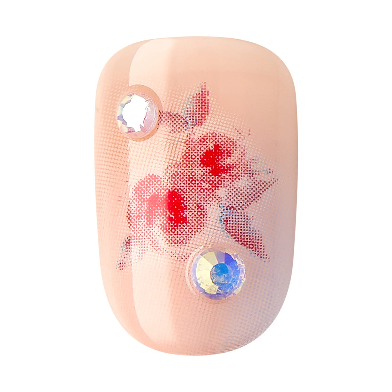 KISS LoveShackFancy x imPRESS Press-On Manicure Limited Edition, Style "Sunkissed Peach" Short Square Pink Press-On Nails, Includes Prep Pad, Mini Nail File, Cuticle Stick, & 30 Fake Nails