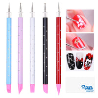 Thumbnail for Nail Art Dotting Tools Silicone Dual Head UV Gel Pen Tools - Double Ended Nail Art Sculpting and Dotting Pen – Premium Nail Wrap Set