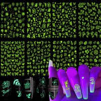 Thumbnail for 8 Sheets Luminous Nail Nail Nail Wraps and 8 Sheets Butterfly Nail Nail Nail Wraps