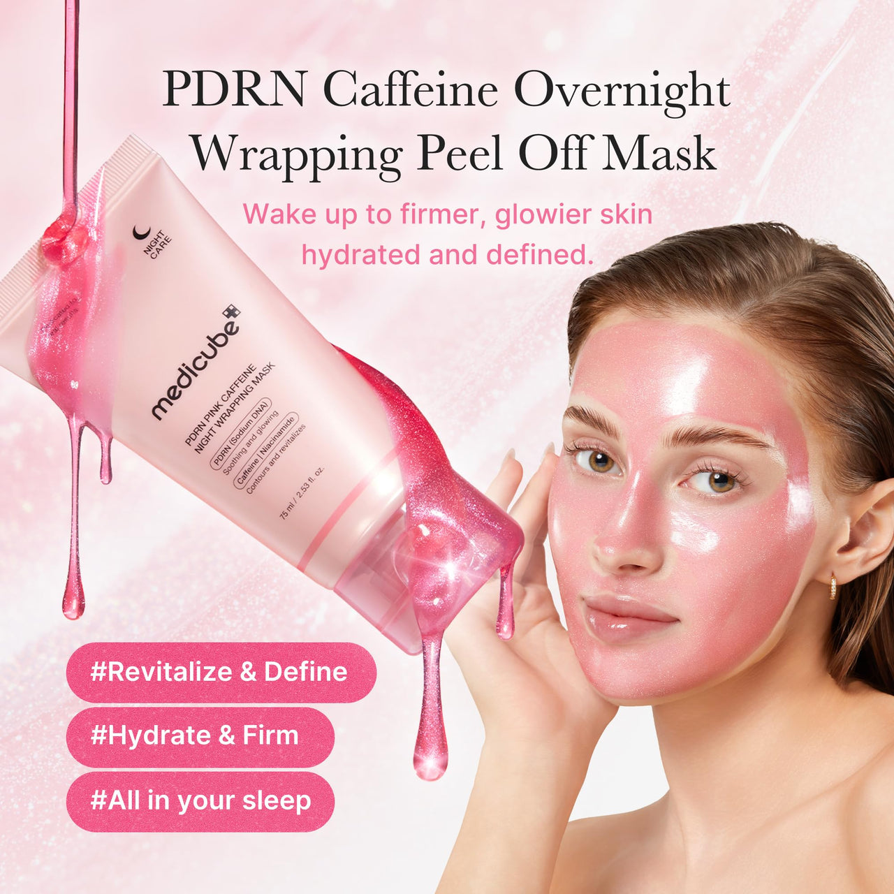 medicube PDRN Caffeine Overnight Wrapping Peel Off Facial Mask