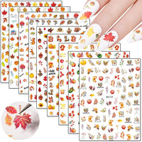 Thumbnail for 12 Sheets Flowers Nail Art Nail Nail Wraps with 8 Sheets Thanksgiving Nail Art Nail Nail Wraps