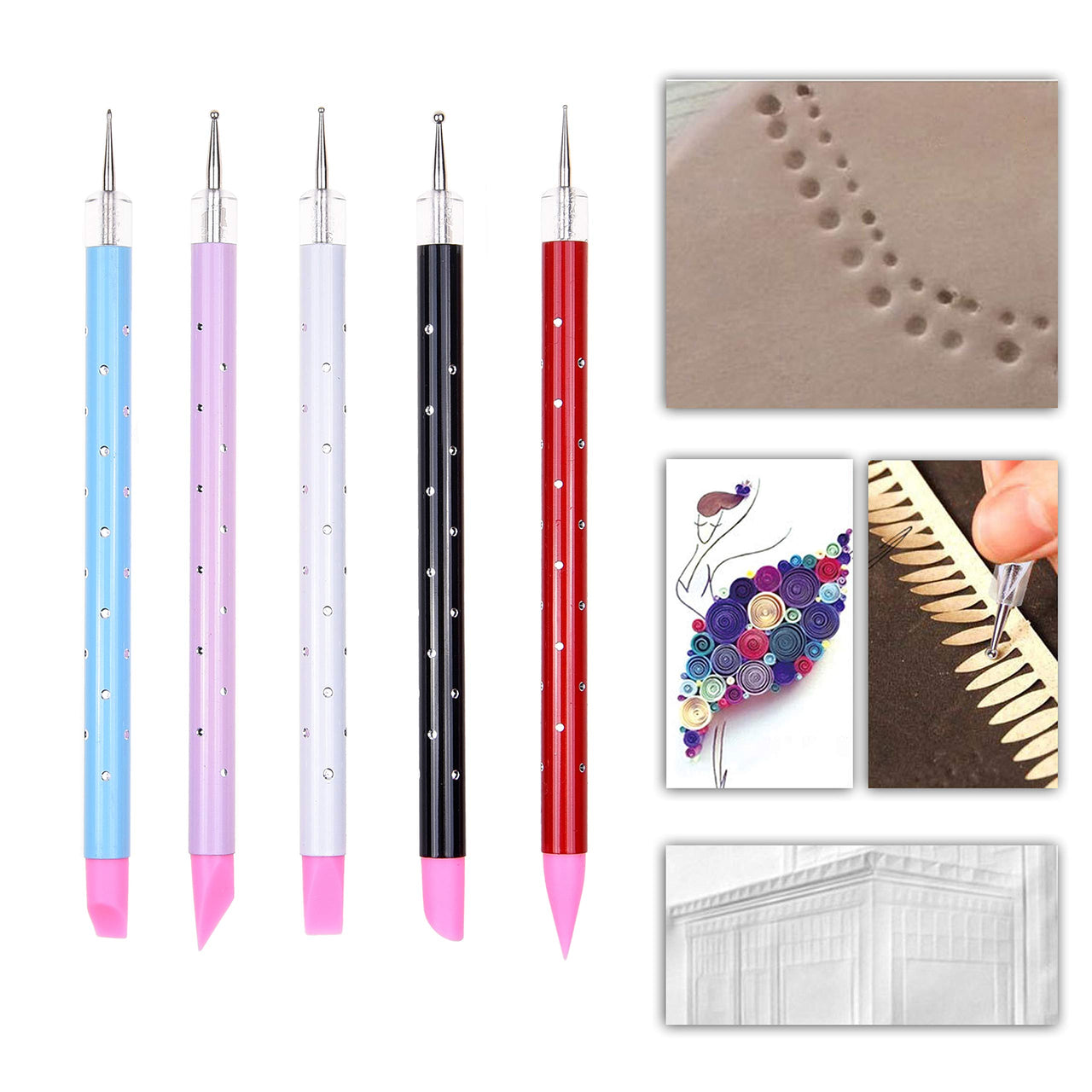 Nail Art Dotting Tools Silicone Dual Head UV Gel Pen Tools - Double Ended Nail Art Sculpting and Dotting Pen – Premium Nail Wrap Set