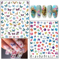 Thumbnail for 24 Sheets Flowers Nail Art Nail Nail Wraps with 8 Sheets Butterfly Nail Art Nail Nail Wraps