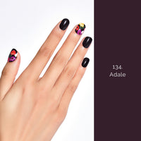 Thumbnail for NAILOG Semi Cured Gel Strips - 20 Pcs Nail Stickers | Buy 2 Get 1 UV Light | Extra Long Wraps With Glossy Gel Finishing Black Flowers, Poppy