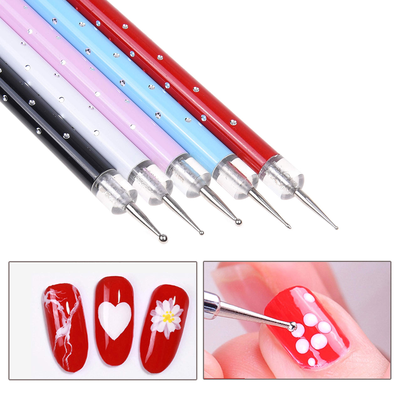 Nail Art Dotting Tools Silicone Dual Head UV Gel Pen Tools - Double Ended Nail Art Sculpting and Dotting Pen – Premium Nail Wrap Set