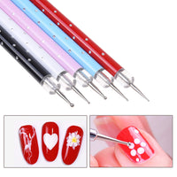 Thumbnail for Nail Art Dotting Tools Silicone Dual Head UV Gel Pen Tools - Double Ended Nail Art Sculpting and Dotting Pen – Premium Nail Wrap Set