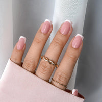Thumbnail for BTArtboxnails XCOATTIPS French Tip Nails - Short Press On Nails, 160 Pcs Pink Square Soft Gel Nail Tips Pre-applied Tip Primer & Base Coat, No Need File False Nails for Gift, 16 Sizes