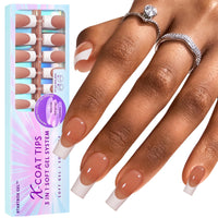Thumbnail for Btartboxnails Xcoattips French Tip Nails, gel nail wraps – french long – CrazyGels