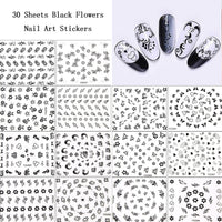 Thumbnail for 30 Sheets Black Nail Nail Nail Wraps and 24 Sheets Fluorescent Nail Nail Nail Wraps