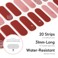 Thumbnail for NAILOG Semi Cured Gel Nail Strips, 20 Pcs Red Long Lasting Nail Nail Wraps Extra Long Nail Nail Wraps with Glossy Gel Finishing for Spring Summer, Darling Roses