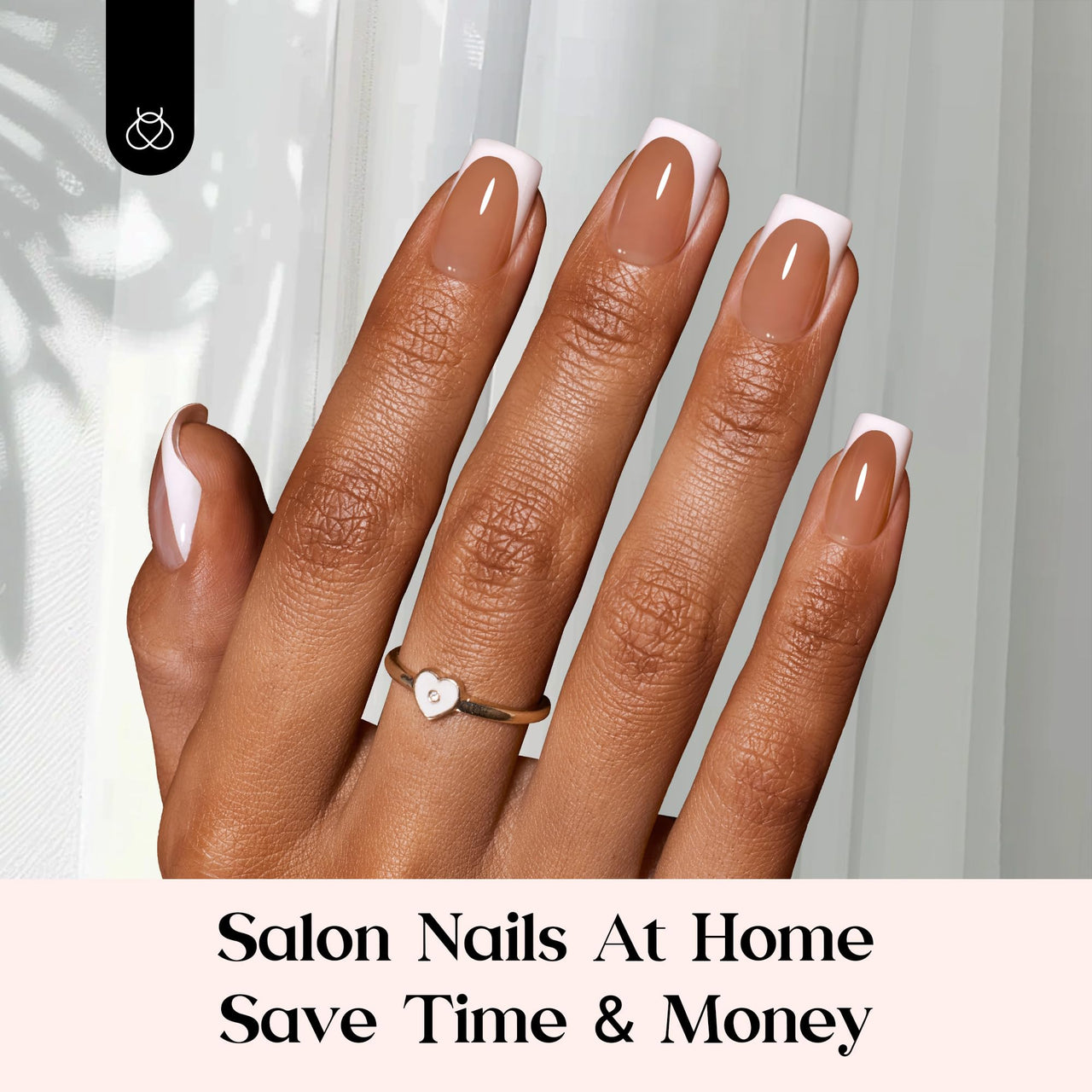 Beetles French Tips Press On Nails: gel nail wraps – french long – CrazyGels