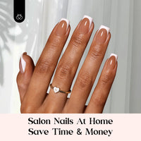 Thumbnail for Beetles French Tips Press On Nails: gel nail wraps – french long – CrazyGels