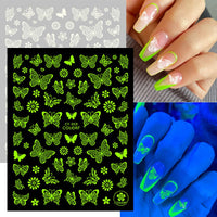 Thumbnail for 8 Sheets Luminous Nail Nail Nail Wraps and 8 Sheets Butterfly Nail Nail Nail Wraps