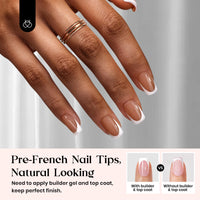 Thumbnail for Beetles French Tips Press On Nails: gel nail wraps – french long – CrazyGels
